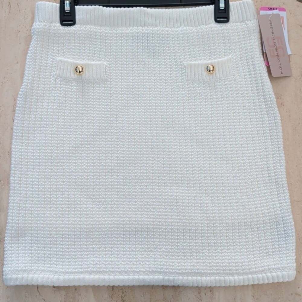 French Connection Cream Sweater Mini Skirt Size XXL